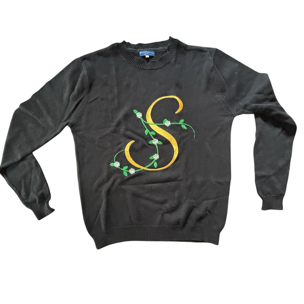 OPENING CEREMONY "S" EMBROIDERED NAVY SWEATER SIZE MEDIUM